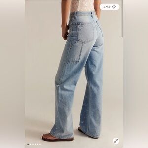 NWOT We The Free Tinsley Baggy High-Rise Jeans in Bright Eyes